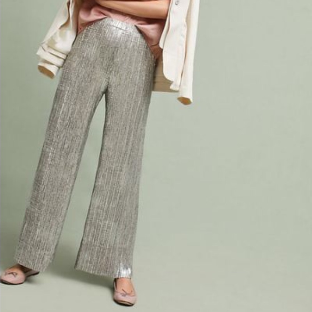 Anthropologie ELEVENSES pants gold glistened XS